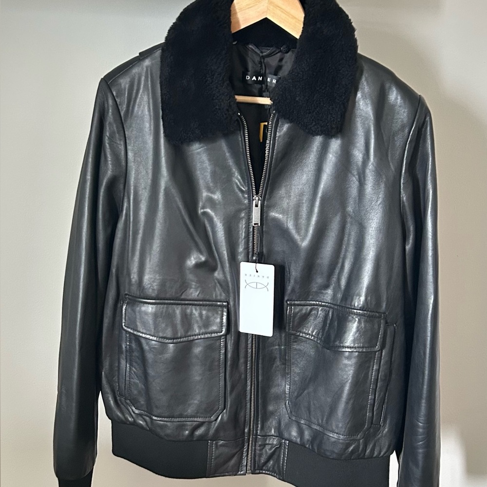 NWT Danier Avita Black Leather Jacket, L - Picture 3 of 16